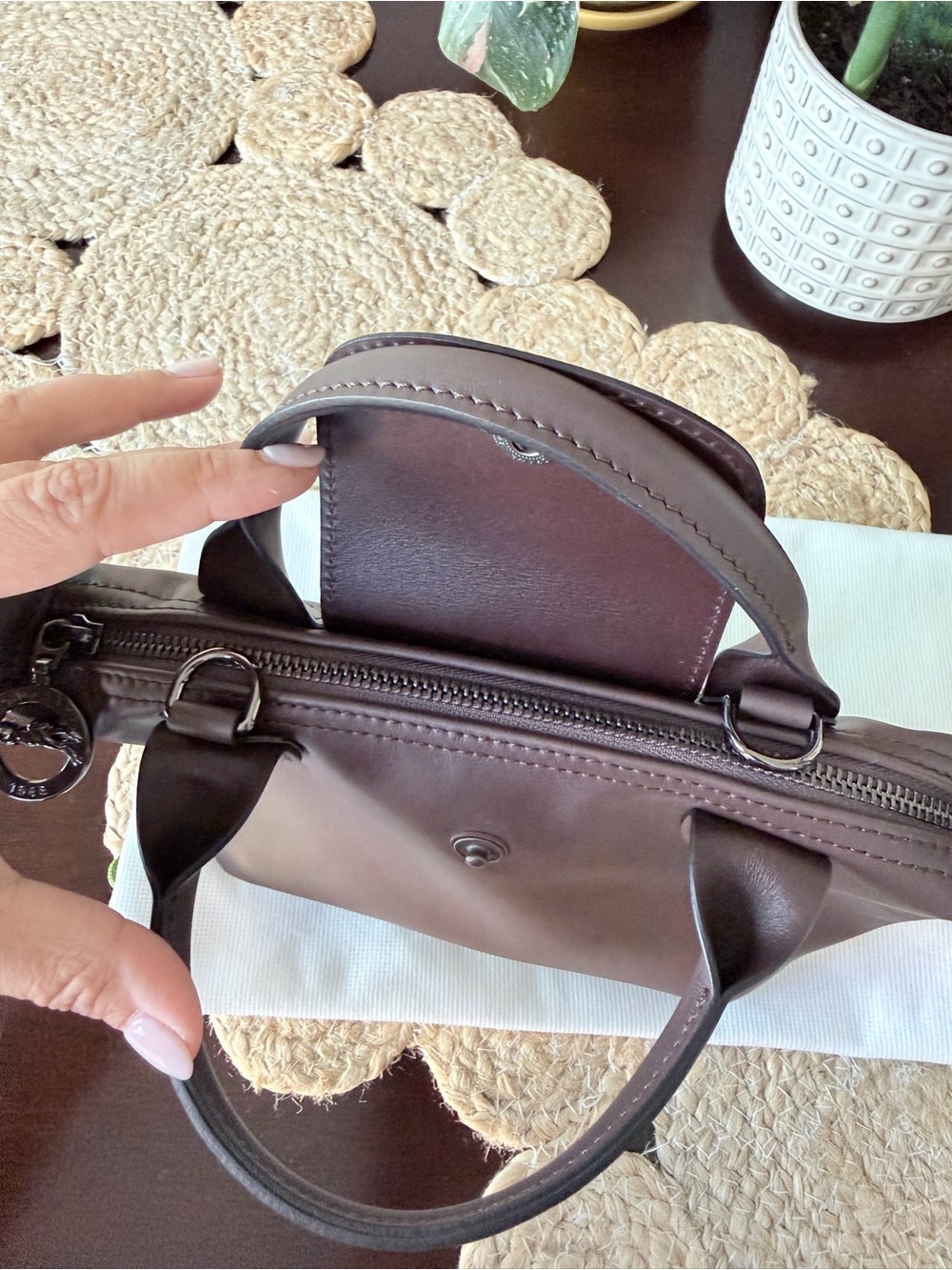 Longchamp Extra Small Le Pliage Xtra Small Leather Top Handle - Picture 9 of 16